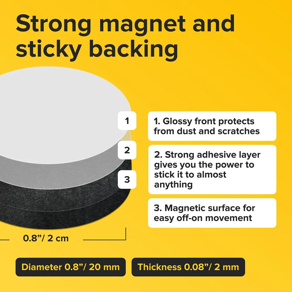 Self-Adhesive Round Magnets — 20×2mm DIY Pack