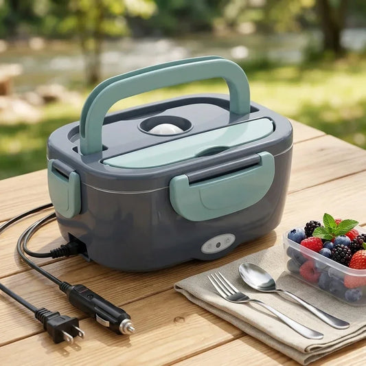 Electric Heated Lunch Box — 1.5L Portable 60W Food Warmer for Car & Office