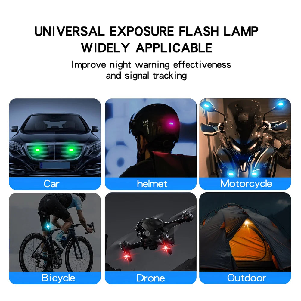 Wireless RGB LED Strobe Lights for Car — Rechargeable 8-Color Atmosphere & Warning Light