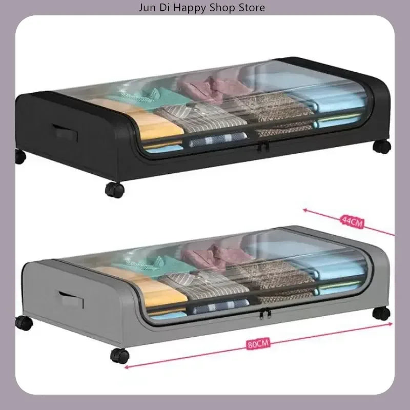 Under Bed Storage Box with Wheels — Dust-Proof Rolling Drawer Organizer