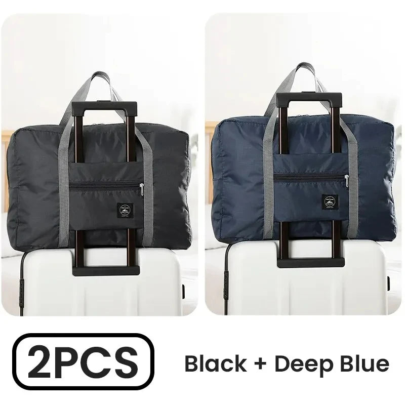 2-Pack Foldable Travel Duffel Bag — Carry On, Weekender & Gym Bag