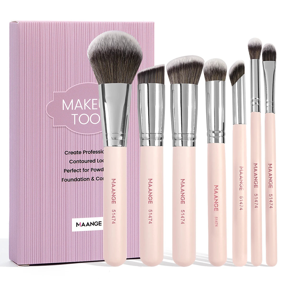 MAANGE 7-Piece Makeup Brush Set — Foundation, Concealer & Eyeshadow Brushes