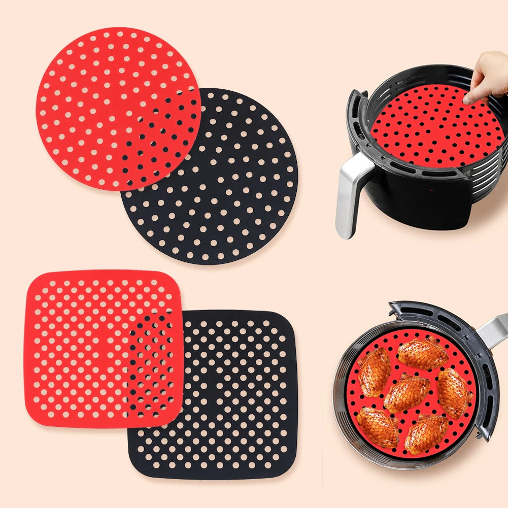 Reusable Silicone Air Fryer Liner — Non-Stick Baking Mat for Air Fryers