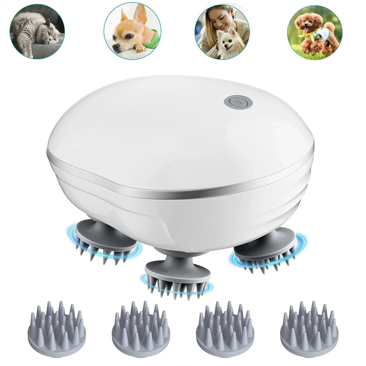 Electric Head & Scalp Massager with Red Light Therapy — Hair Growth & Stress Relief