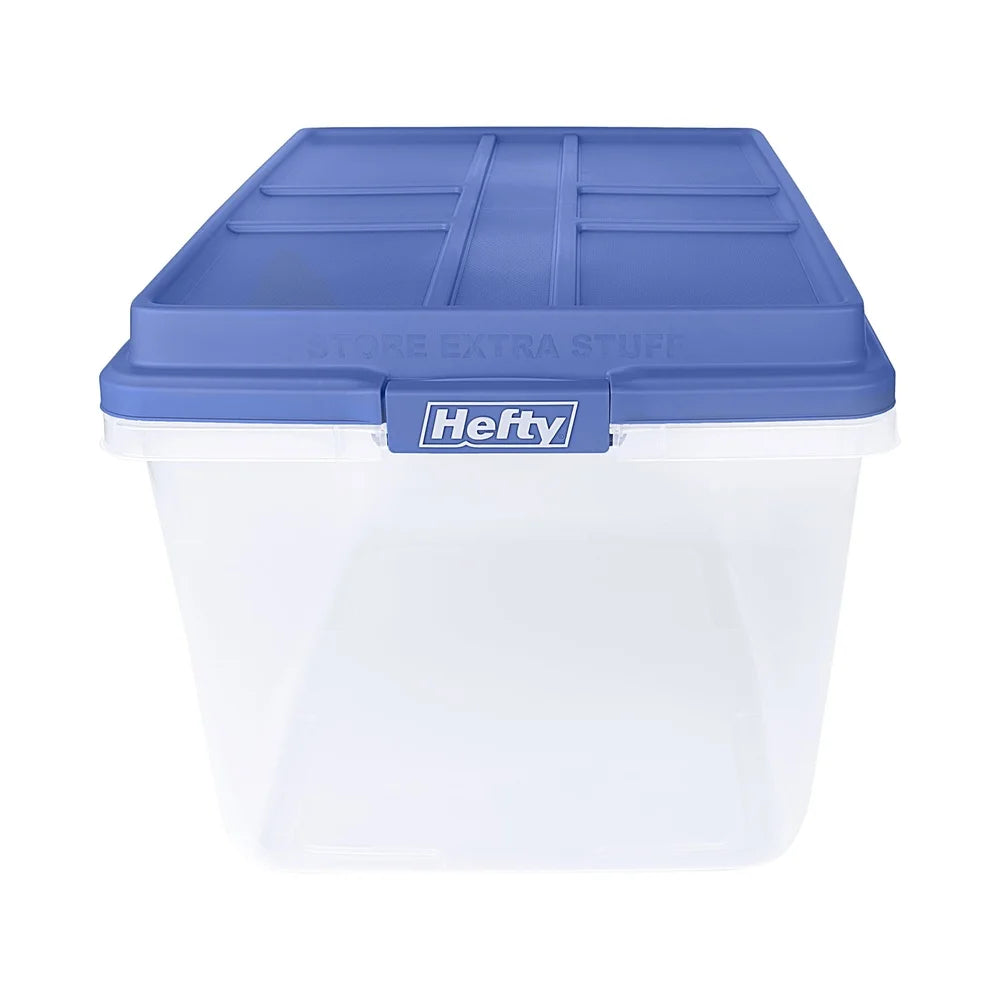 72-Quart Clear Stackable Storage Bin with Lid — Large Capacity Organizer for Garage & Home
