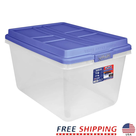 72-Quart Clear Stackable Storage Bin with Lid — Large Capacity Organizer for Garage & Home