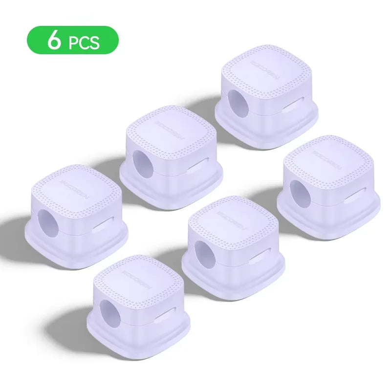 Magnetic Under-Desk Cable Management Organizer — 6 Pack for Home Office Desk Setup