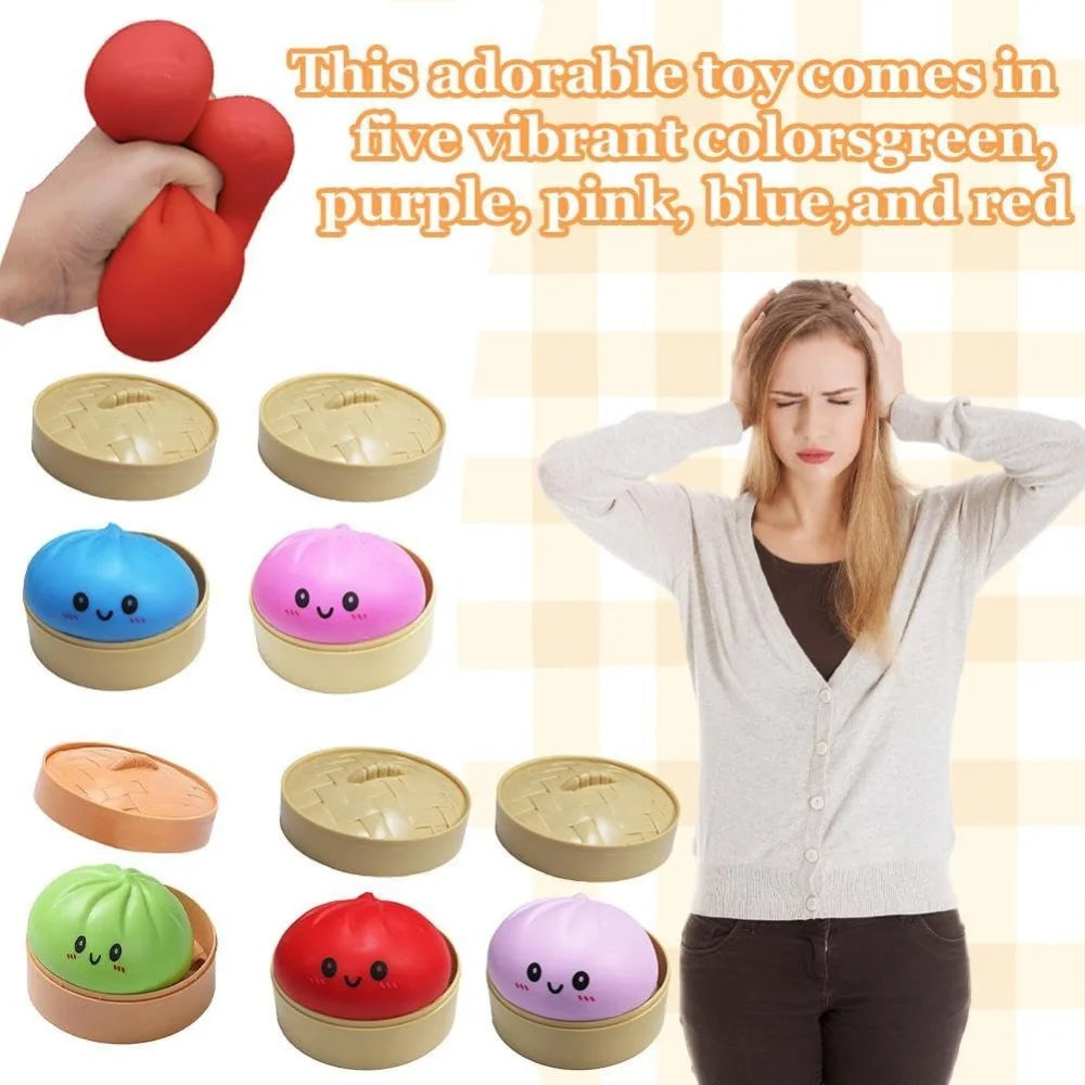 Squishy Dumpling Stress Ball Set — Colorful Sensory Squeeze Toy for Anxiety Relief
