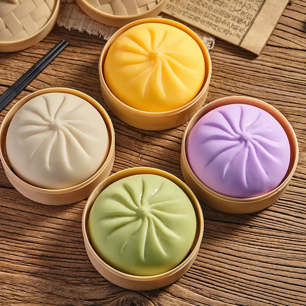 Dumpling Squishy Stress Ball — Colorful Fidget Sensory Toy