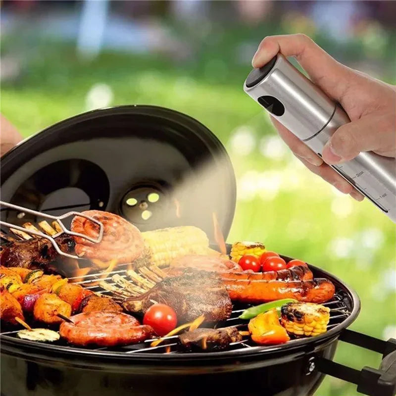 Stainless Steel Oil Mist Spray Bottle — Even Coating for BBQ, Air Fryer & Cooking