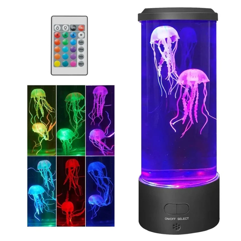 LED Jellyfish Night Light — Colorful Atmosphere Lamp with Remote Control