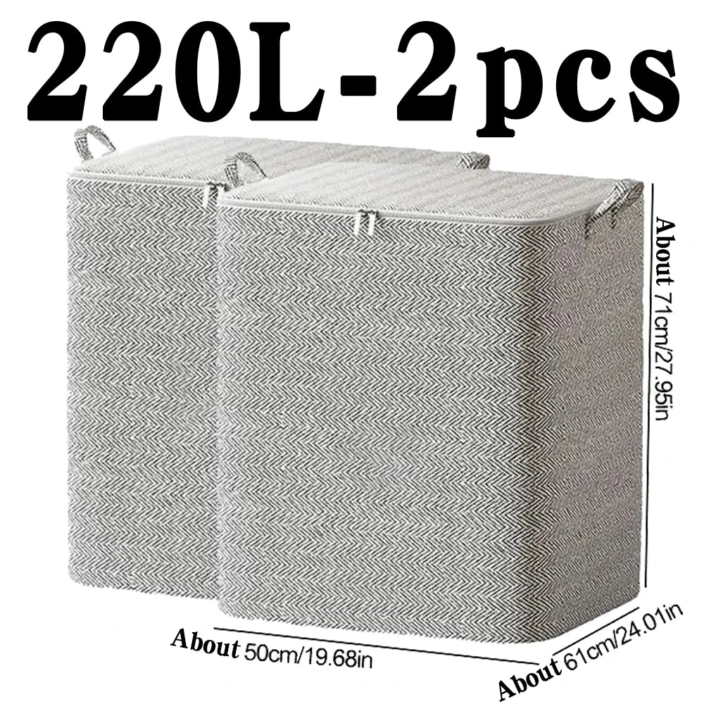 Foldable Closet Storage Bag with Zipper — Dust-Proof Quilt & Comforter Organizer Bin
