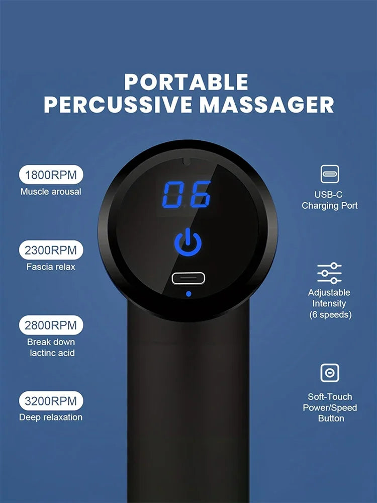 Portable Fascia Gun Massager — Electric Muscle Relaxation & Sports Recovery Tool