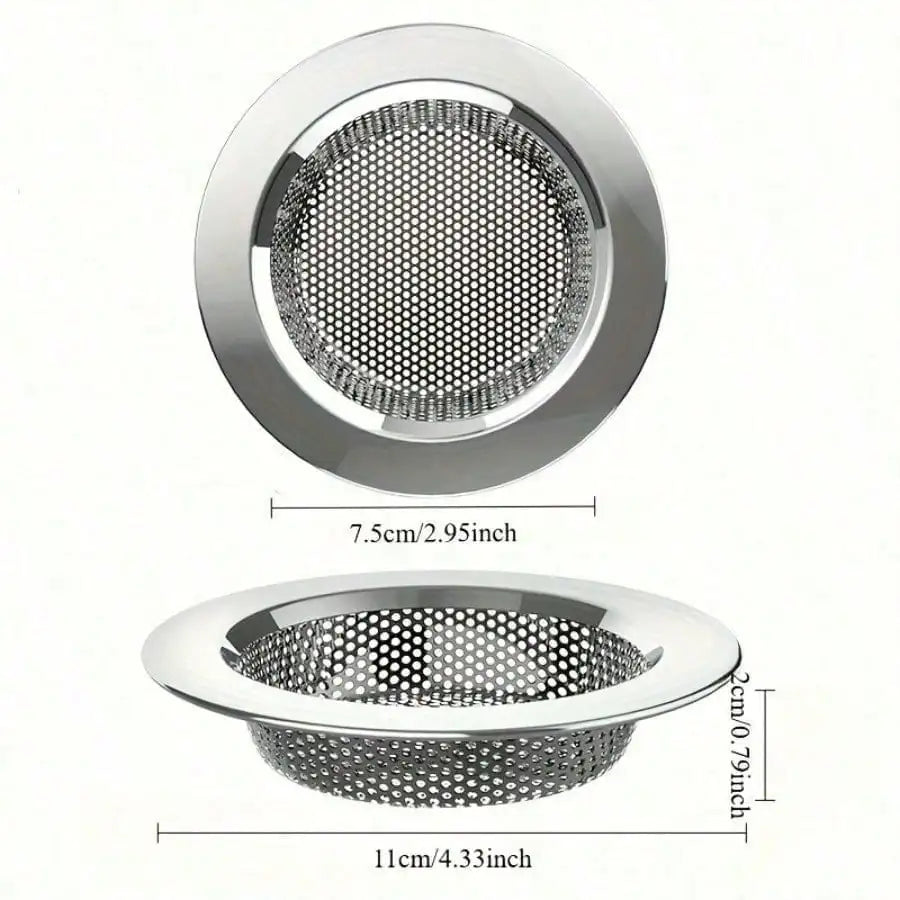 2-Pack Sink Strainers — Heavy-Duty Stainless Steel with Double-Layer Anti-Clog Design