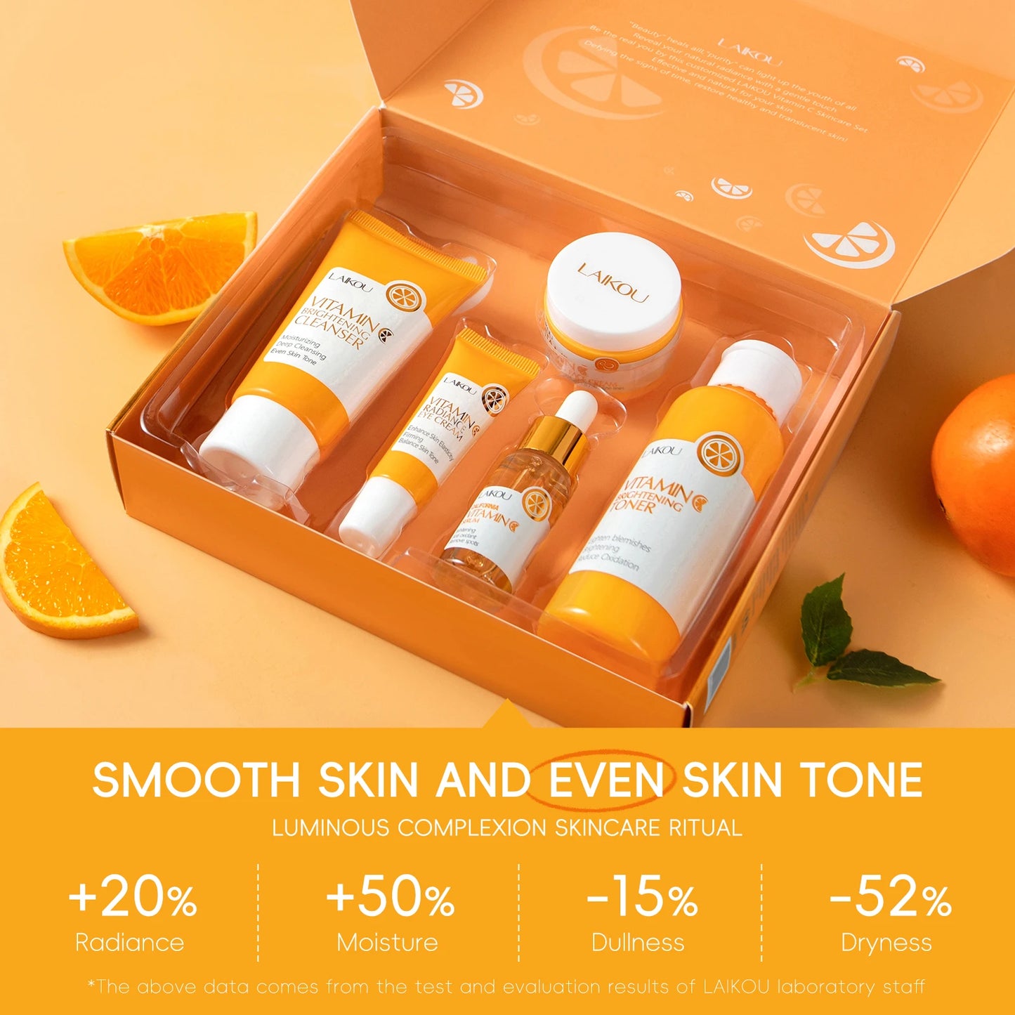 LAIKOU Vitamin C Brightening Skincare Set — 5-Piece Kit