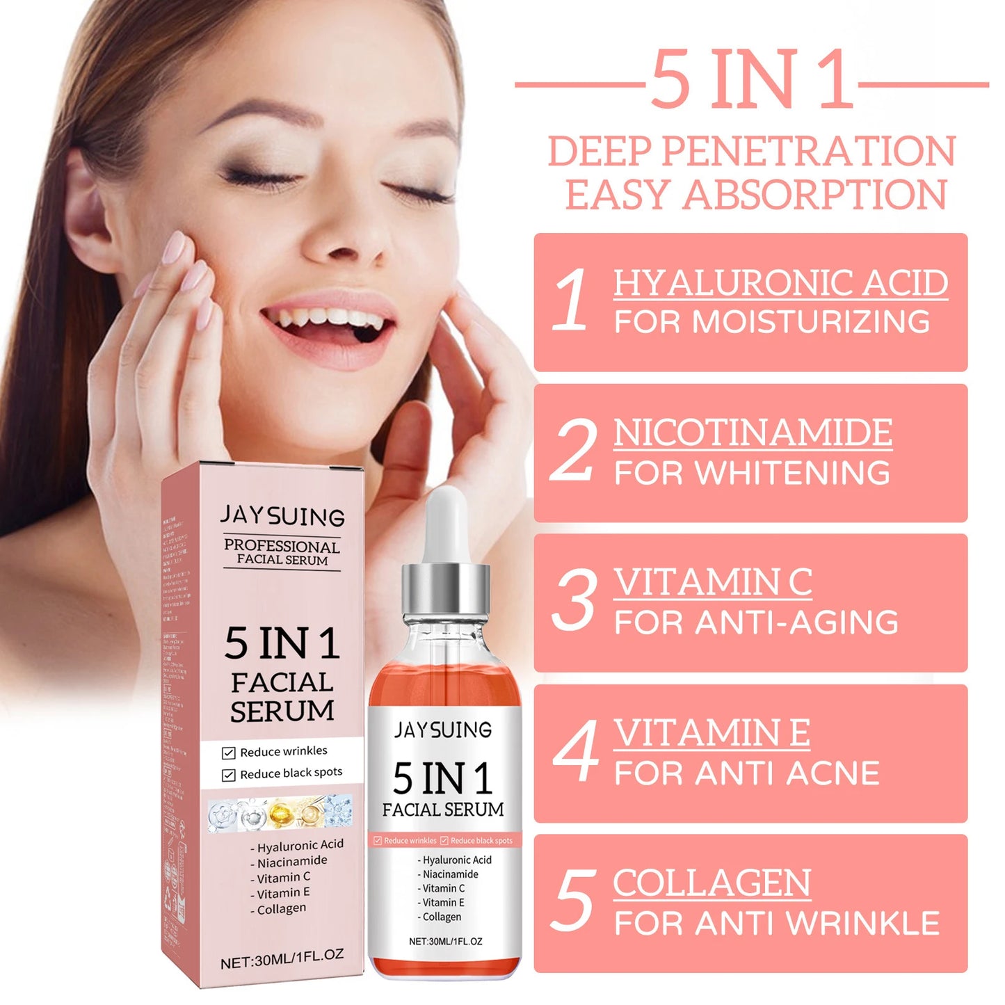 5-in-1 Firming Face Serum — Hydrating Serum for Fine Lines, Dullness & Uneven Tone