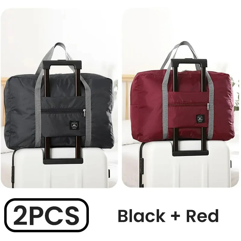 2-Pack Foldable Travel Duffel Bag — Carry On, Weekender & Gym Bag