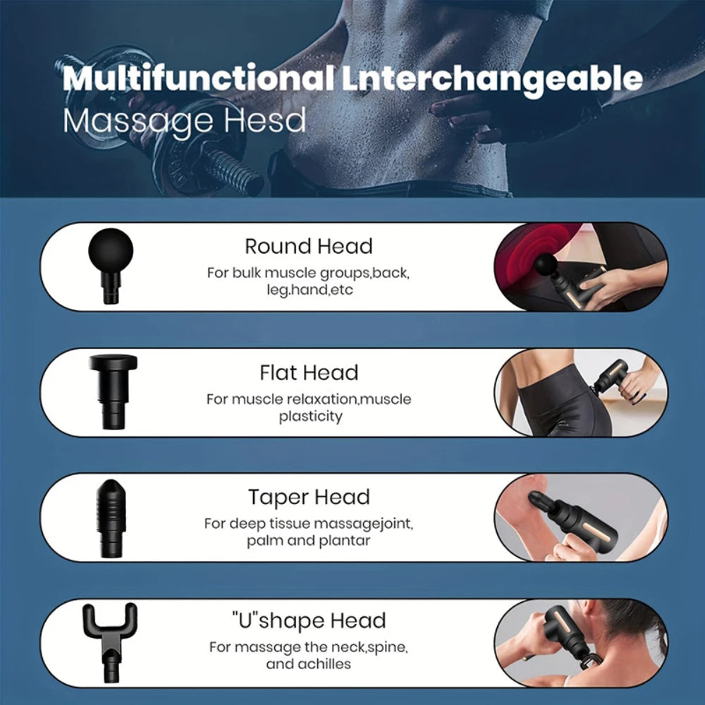 Portable Fascia Gun Massager — Electric Muscle Relaxation & Sports Recovery Tool