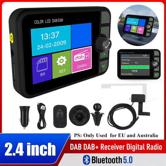 DAB+ Digital Radio Receiver for Car with LCD Screen