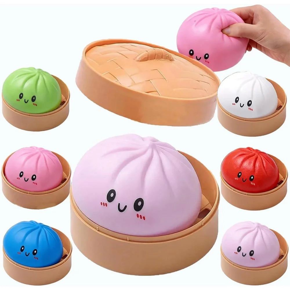 Squishy Dumpling Stress Ball Set — Colorful Sensory Squeeze Toy for Anxiety Relief