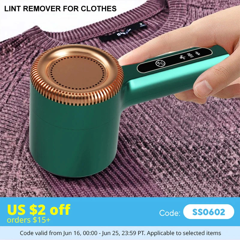 Electric Lint Remover & Fabric Shaver — USB Rechargeable Pill Remover for Clothes, Sweaters & Furniture