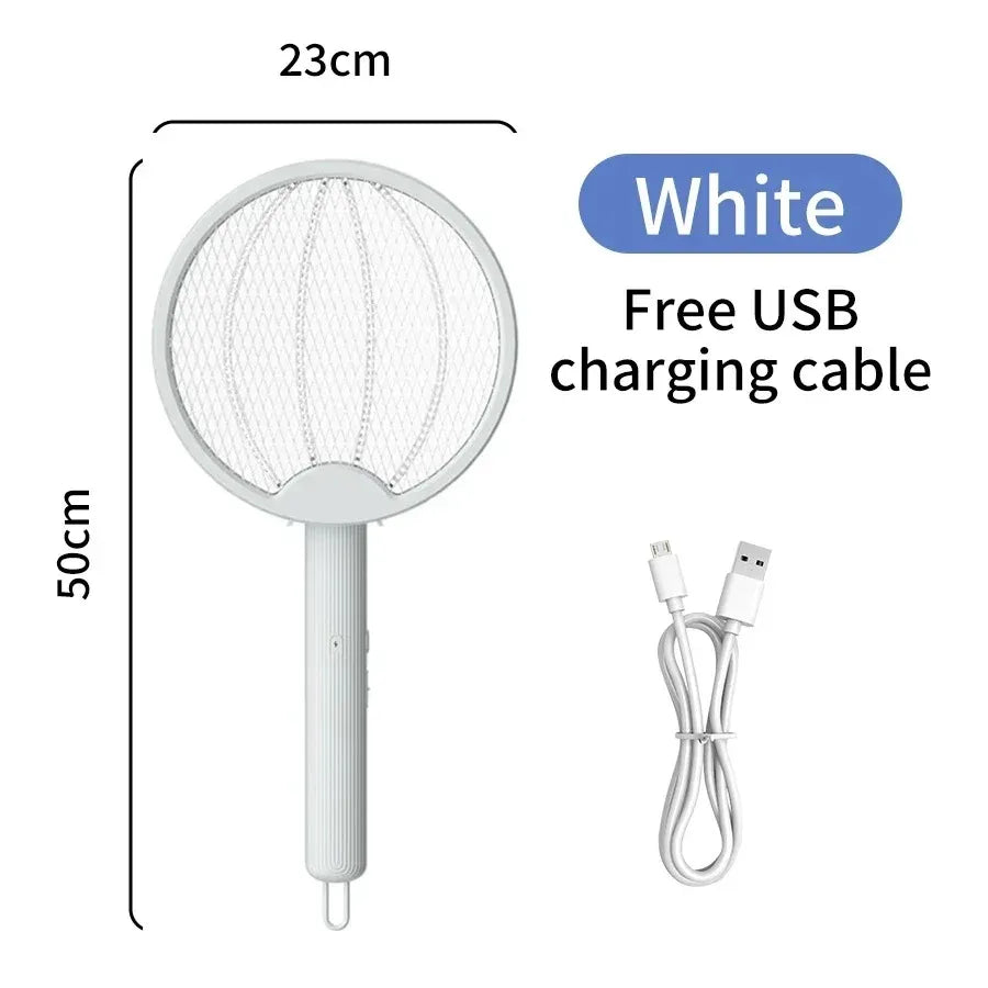 Foldable Electric Bug Zapper — USB Rechargeable Mosquito Swatter with UV Light