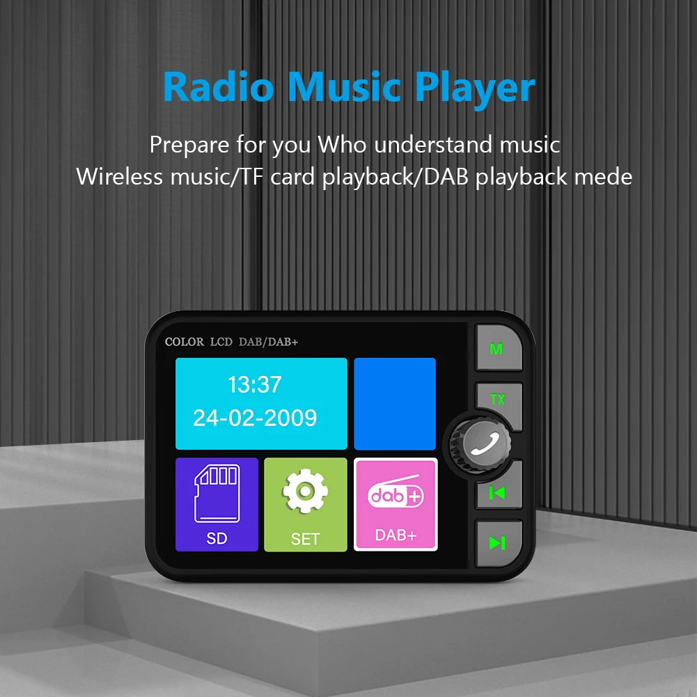DAB+ Digital Radio Receiver for Car with LCD Screen