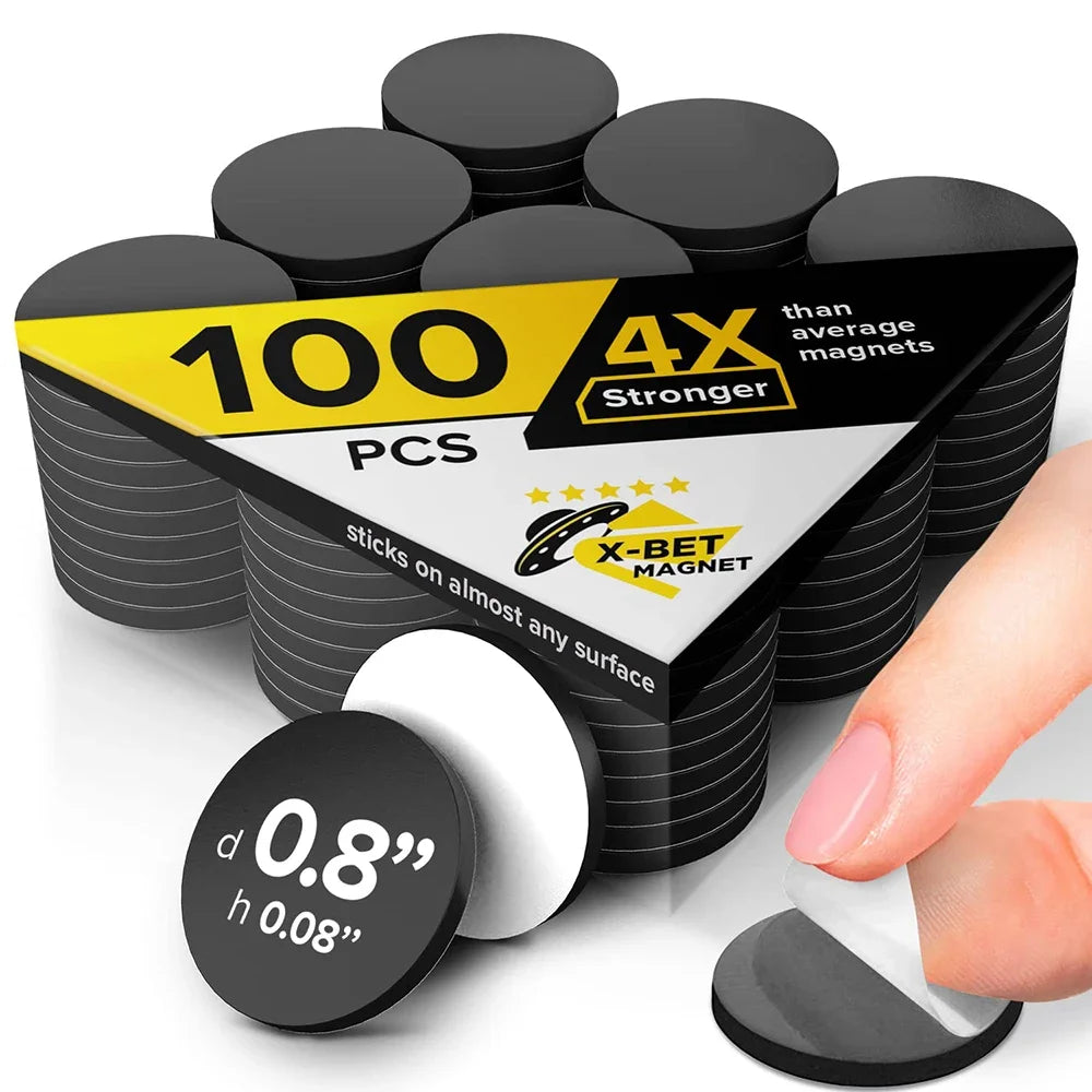 Self-Adhesive Round Magnets — 20×2mm DIY Pack