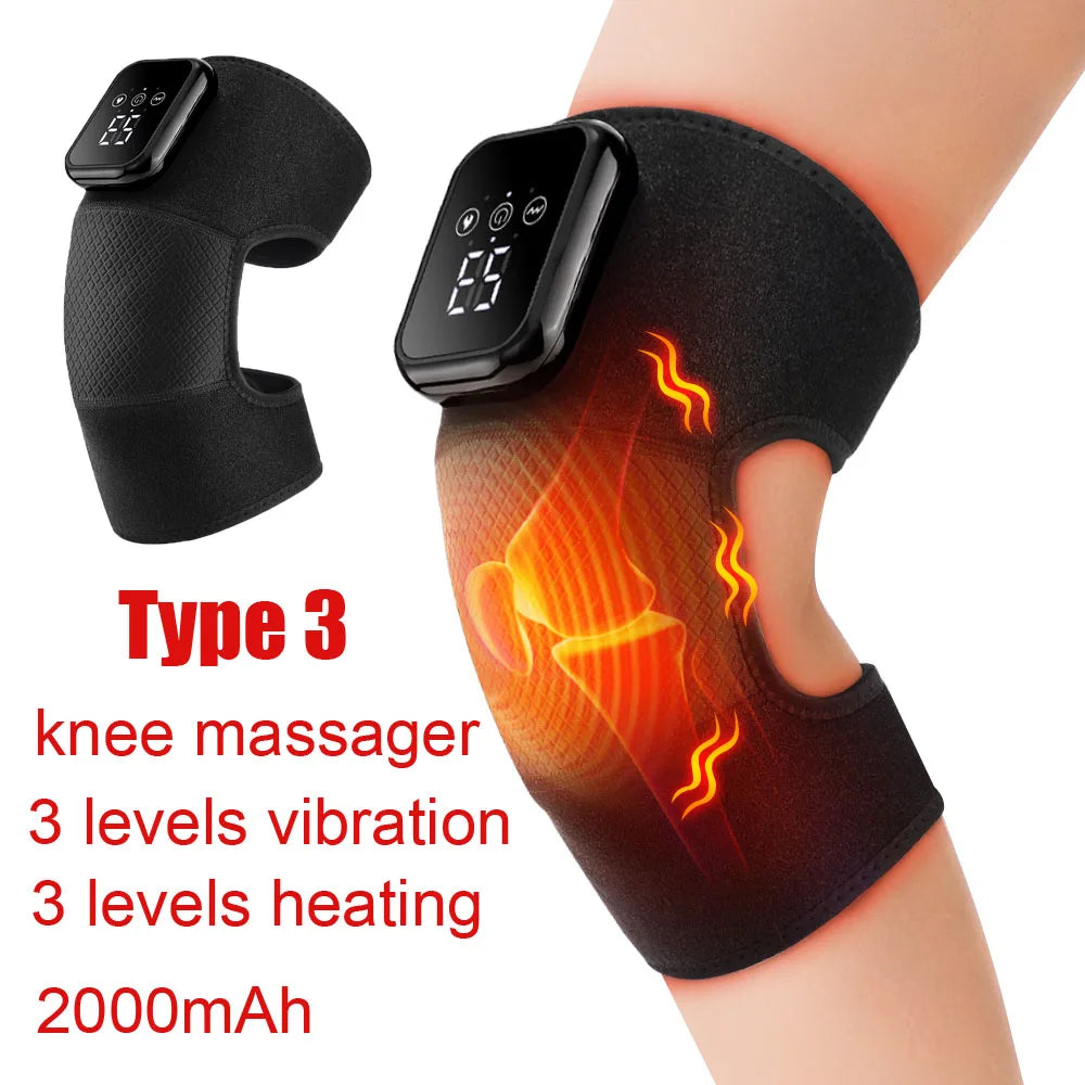 3-in-1 Heated Knee & Shoulder Massager Wrap — Vibration + Heat for Joint Pain Relief