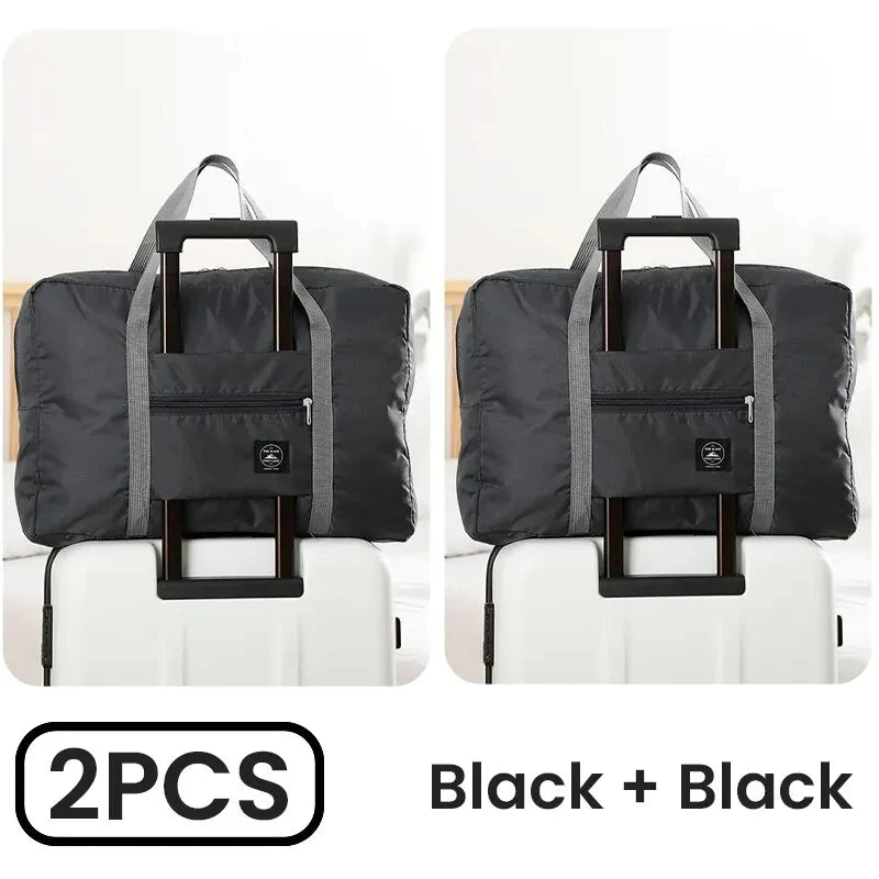 2-Pack Foldable Travel Duffel Bag — Carry On, Weekender & Gym Bag