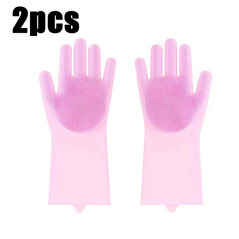 Reusable Silicone Scrubbing Gloves — Dishwashing & Household Cleaning Gloves