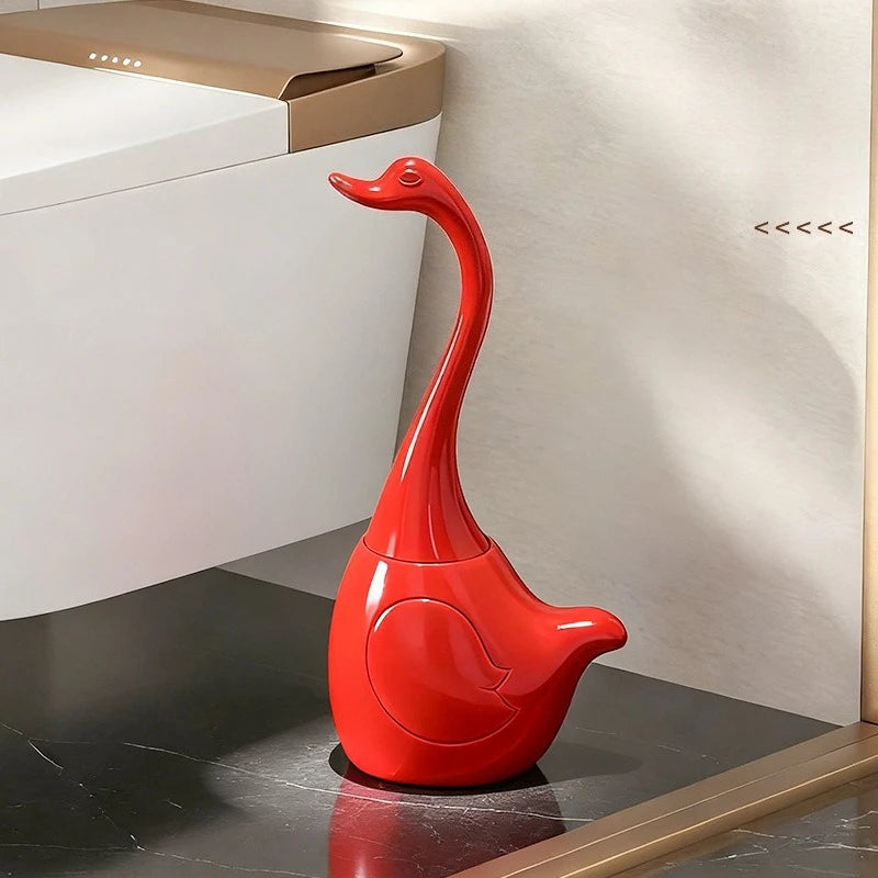 Creative Swan Toilet Brush Household Cleaning Toilet Base Long Handle Cleaning Brush Set Bathroom Decoration Supplies Gift