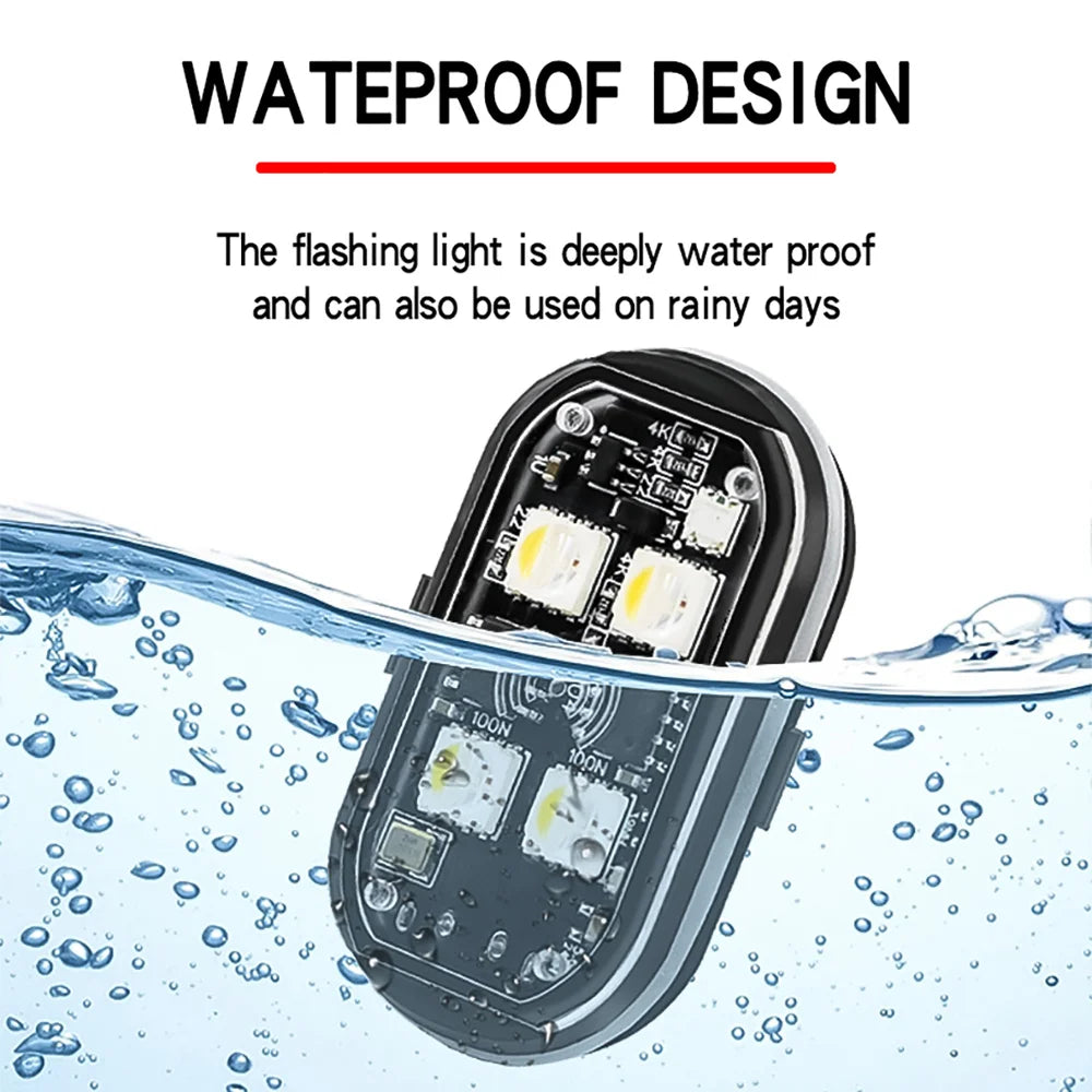 Wireless RGB LED Strobe Lights for Car — Rechargeable 8-Color Atmosphere & Warning Light