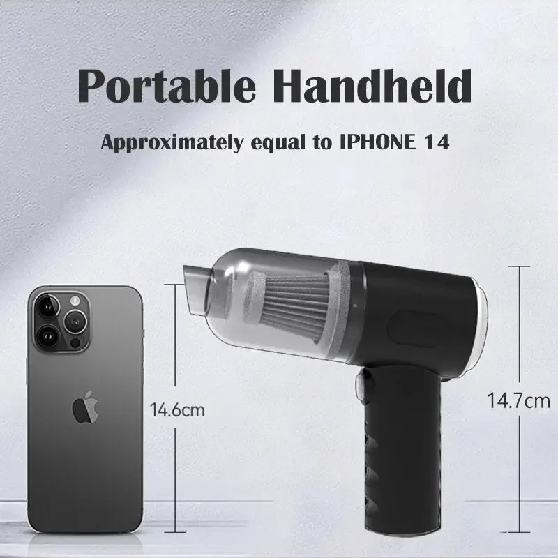Mini Cordless Car Vacuum — 9000Pa Portable Handheld Cleaner for Car, Desk & Home