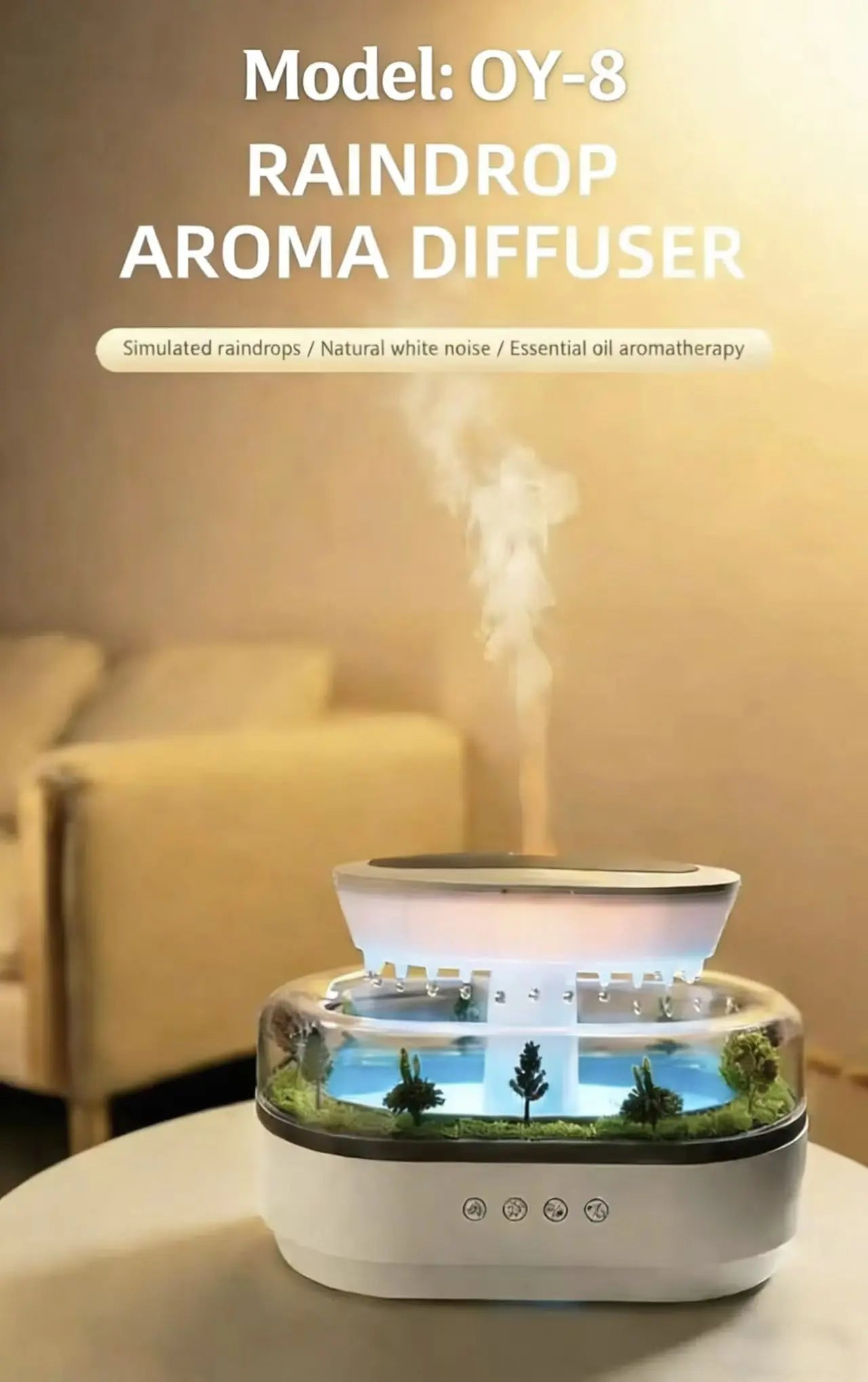 Rain Cloud Aroma Diffuser — Humidifier, Night Light & White Noise