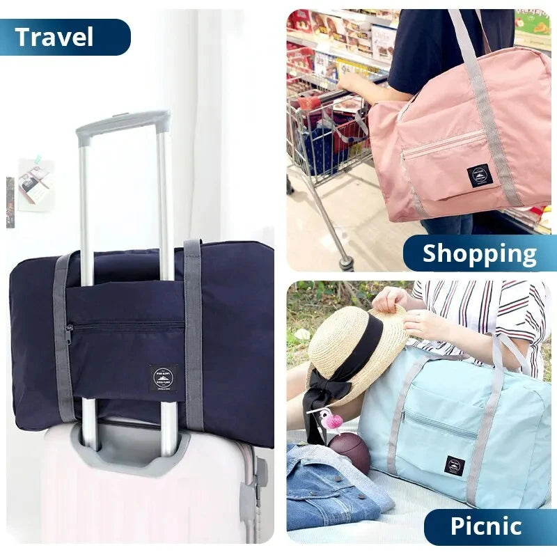 2-Pack Foldable Travel Duffel Bag — Carry On, Weekender & Gym Bag