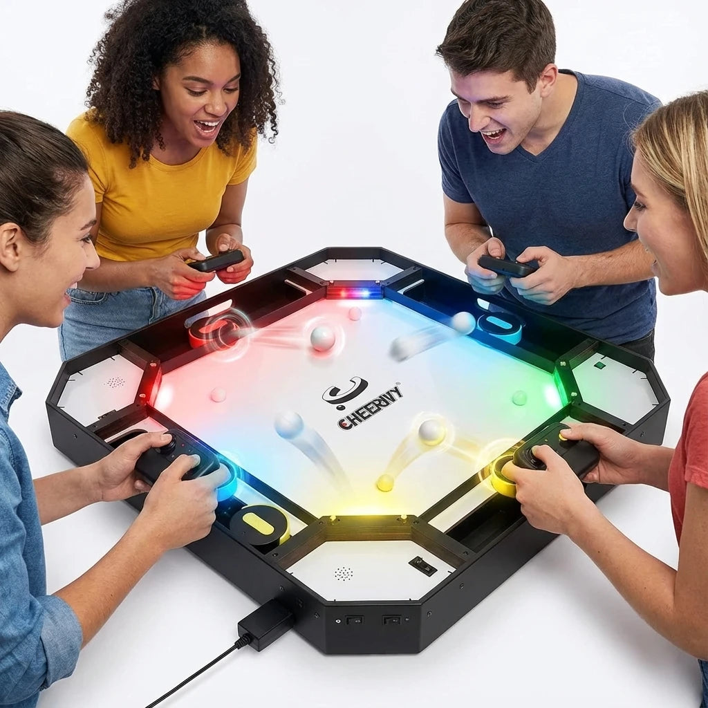 4-Player Tabletop Arcade Pinball Game — Clear Acrylic Party Game for All Ages