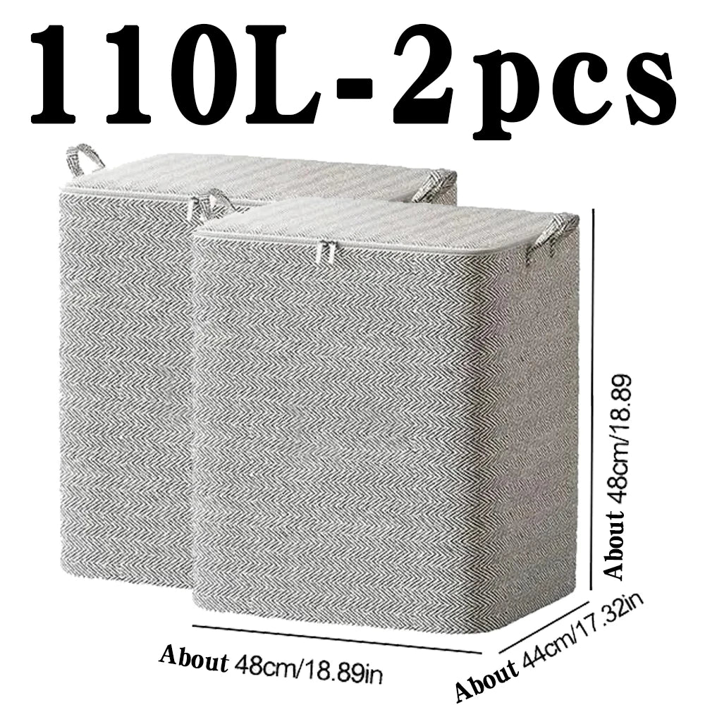 Foldable Closet Storage Bag with Zipper — Dust-Proof Quilt & Comforter Organizer Bin