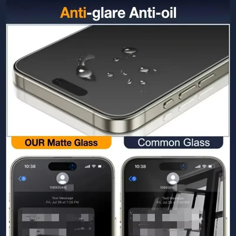Matte Privacy Screen Protector — Anti-Spy Tempered Glass for iPhone