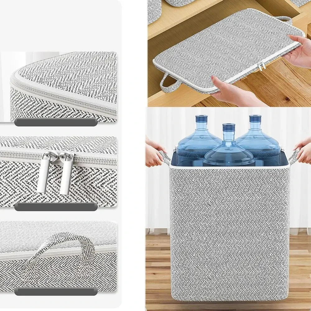 Foldable Closet Storage Bag with Zipper — Dust-Proof Quilt & Comforter Organizer Bin
