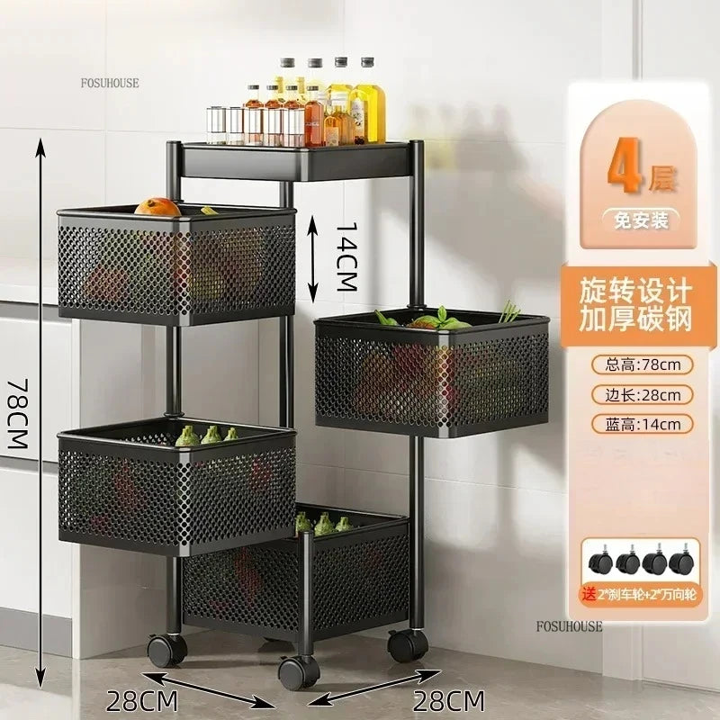 Rolling Kitchen Storage Cart with Wheels — Multi-Tier Organizer for Kitchen, Bathroom & Office