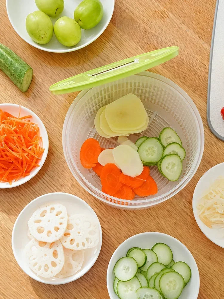 Salad Spinner & Lettuce Dryer — Quick-Crank Greens Washer with Storage Bowl