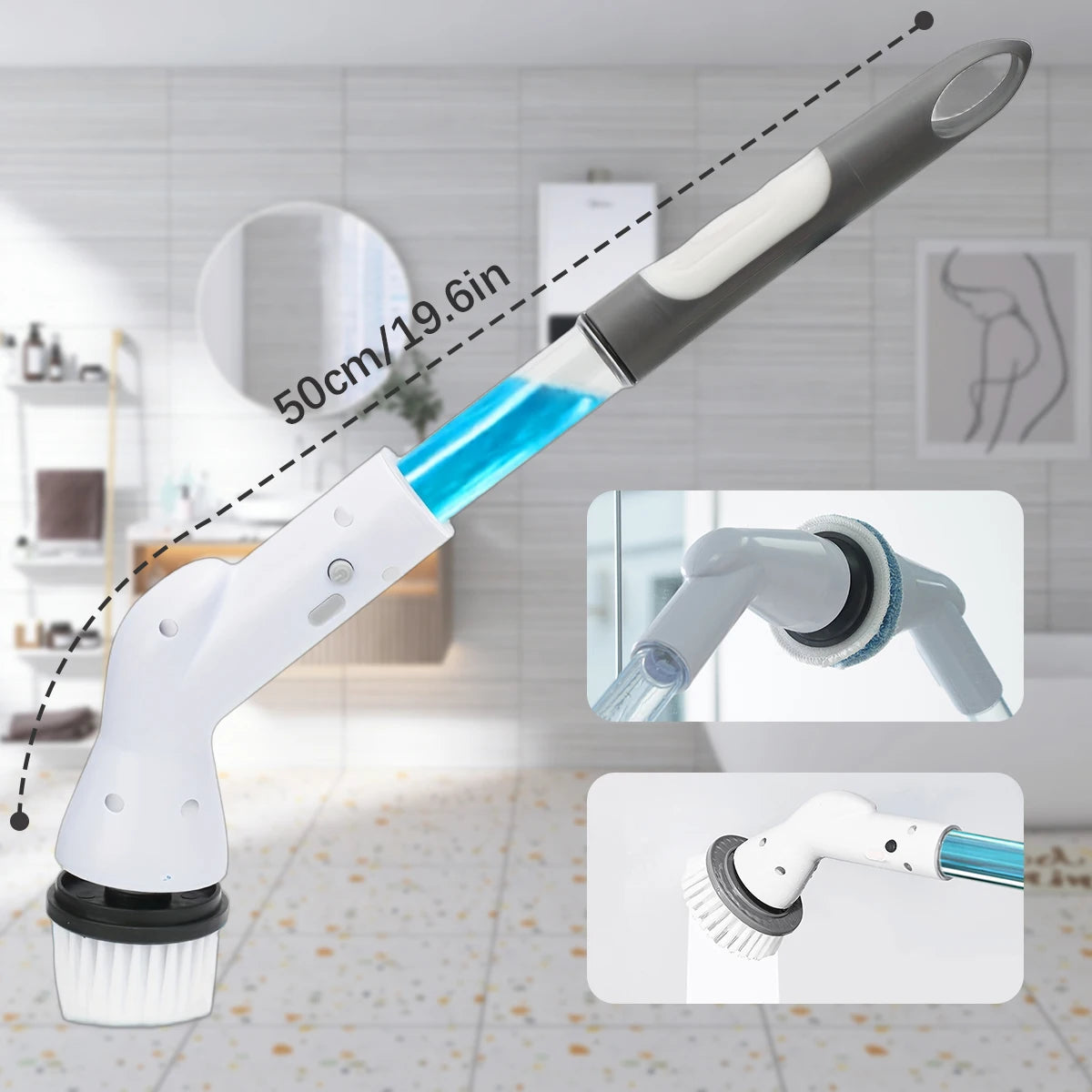 Cordless Electric Spin Scrubber — Rechargeable Power Cleaner for Bathroom, Tile & Car