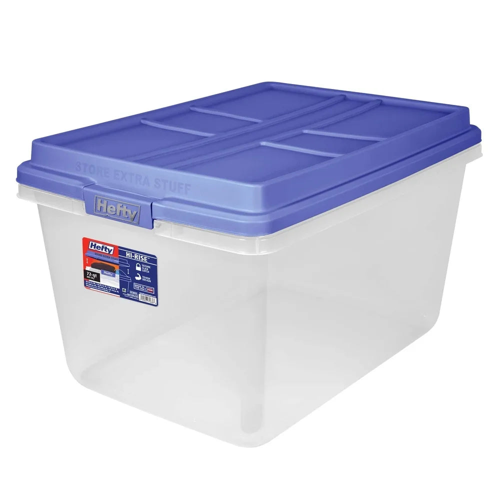 72-Quart Clear Stackable Storage Bin with Lid — Large Capacity Organizer for Garage & Home