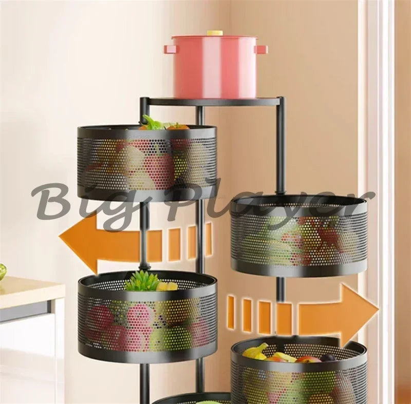 Rolling Kitchen Storage Cart with Wheels — Multi-Tier Organizer for Kitchen, Bathroom & Office