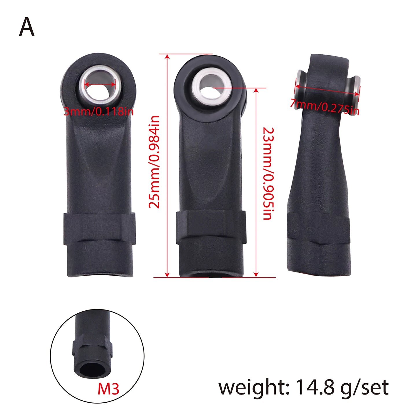 RC Crawler M3 Plastic Rod End Link Balls (10pcs)