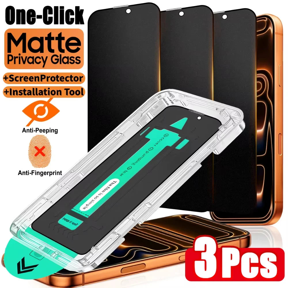 Matte Privacy Screen Protector — Anti-Spy Tempered Glass for iPhone