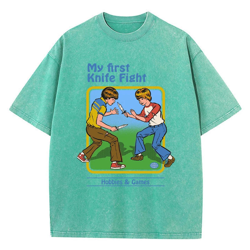 Retro Cartoon Graphic Washed T-Shirt