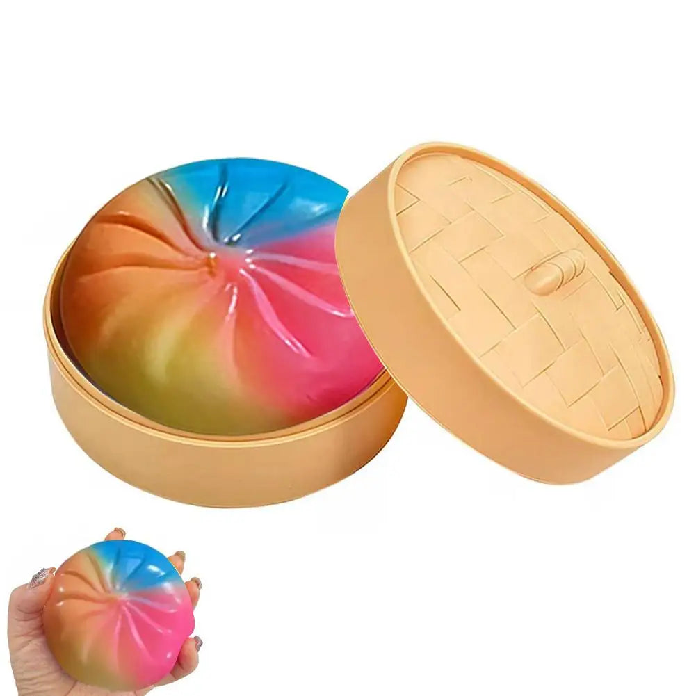 Dumpling Squishy Stress Ball — Colorful Fidget Sensory Toy