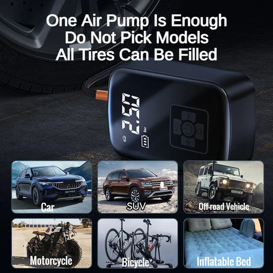 Car Air Pump Air Compressor 12V 150PSI Electric Wireless Portable Tire Inflator Pump for Motorcycle Bicycle Car Tyre Ball - Ontimebazaar